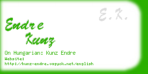 endre kunz business card